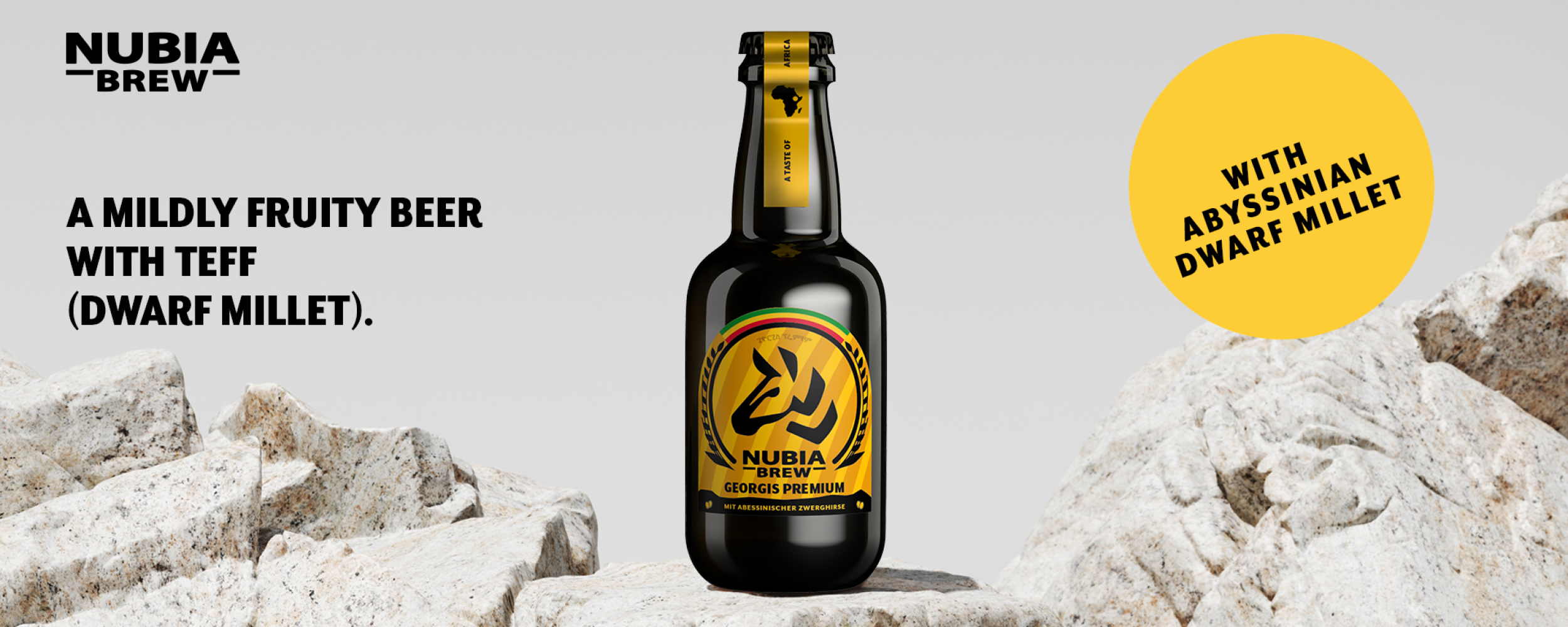 Georgis Premium - a mild, fruity beer with teff (dwarf millet)