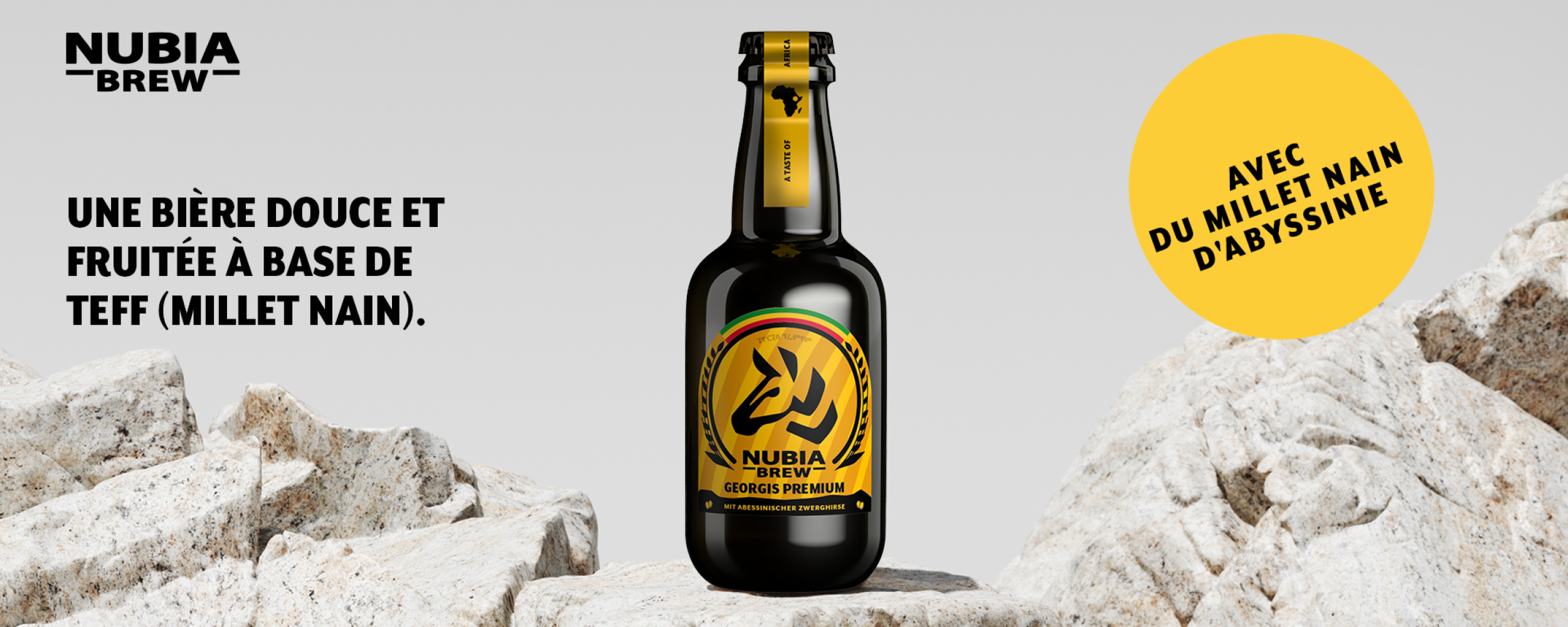 Georgis Premium - une bière douce et fruitée à base de teff (millet nain)